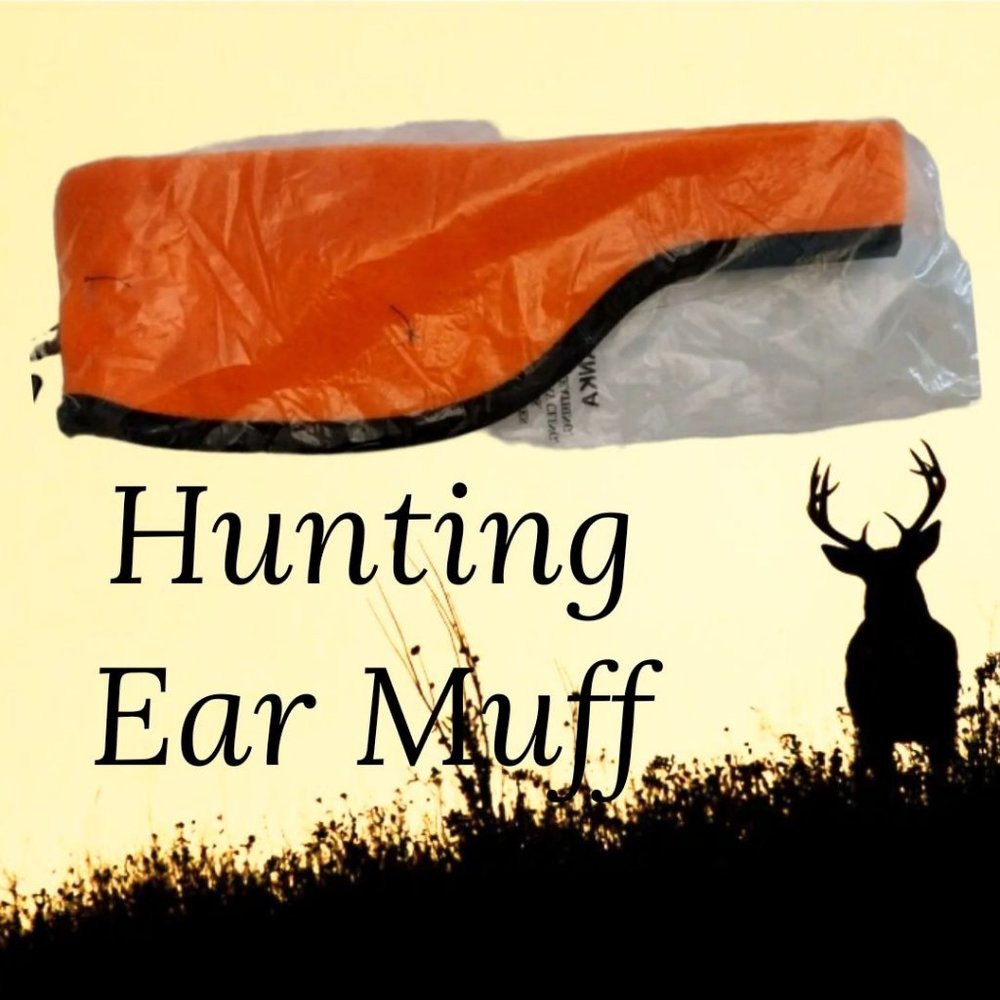 Cabela's Cap Strap Orange Blaze Hunting Muff Warmer Headband Fleece Earmuffs